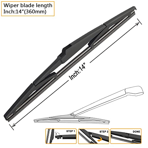 AUTOBOO 24\"+18\" Windshield Wipers with 14\" Rear Wiper Blade Replacement for Hyundai Santa Fe 2012 2011 2010 2009 208 2007 Mazda CX-5 2013 2014 2015 2016 -Original Factory Quality (Pack of 3)
