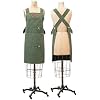 Cotton Canvas Cross Back Apron with Pockets & Rivets, Green