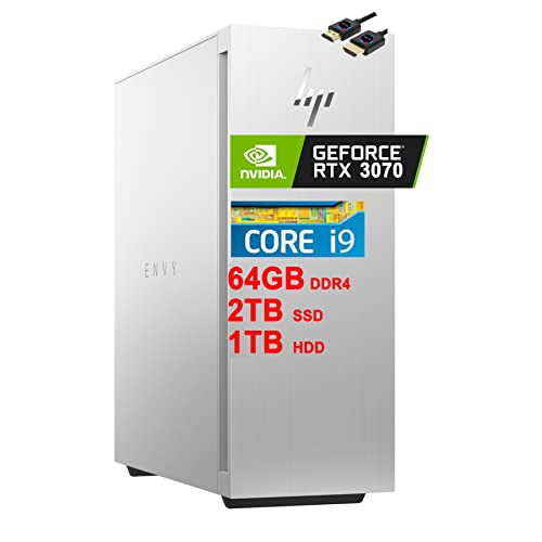HP Envy Gaming Desktop Computer | 12th Gen Intel 16-core i9-12900 Processor | 64GB DDR4 2TB SSD + 1TB HDD | GeForce RTX 3070 LHR 8GB Graphic | DisplayPort Thunderbolt USB-C Win11 Silver + HDMI Cable HP Envy Gaming Desktop Computer | 12th Gen Intel 16-core i9-12900 Processor | 64GB DDR4 2TB SSD + 1TB HDD | GeForce RTX 3070 LHR 8GB Graphic | DisplayPort Thunderbolt USB-C Win11 Silver + HDMI Cable