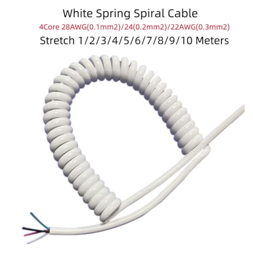 Cable retráctil elástico de 4 núcleos en PU blanco que elimina enredos en tus conexiones 2