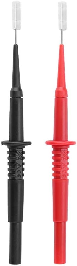– 13*3*2 P5008 2pcs Black Red Banana Plug Multimeter Insulated Test Probe Piercing Needles Car Pinhole Probes
