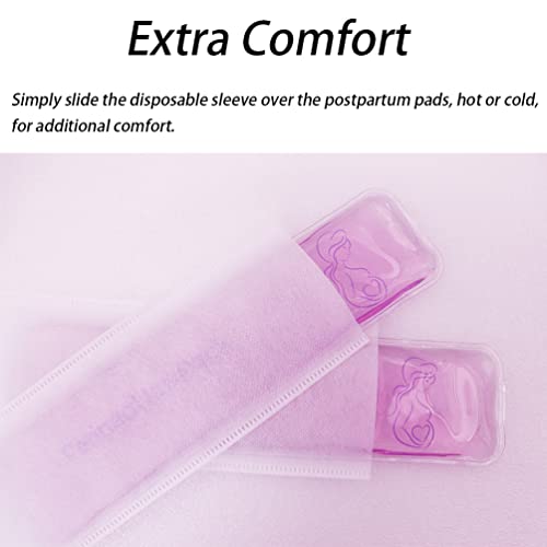 Image of Perineal Cooling Pad, Postpartum Cold Packs Gel Bead Ice Pack Cold Therapy for Women After Pregnancy and Delivery, 2 Ice Pack and 2 Cover (Purple Gel Ice Pack)