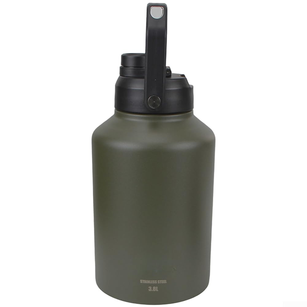 Eisbehälter Edelstahl 3,8L für vakuum Isolierung Eisbehälter(Khaki 3.8L)