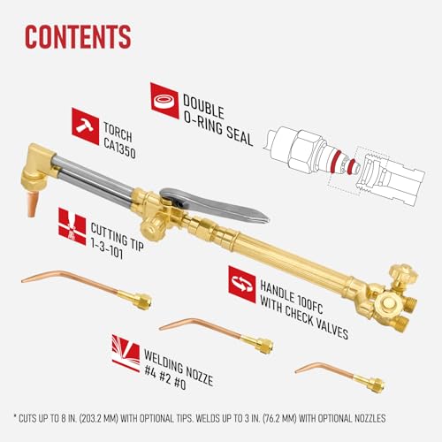 Image of RX WELD Medium Duty Oxy-Fuel Welding and Cutting Torch Kit | B-Size Regulator, Cylinders Not Included