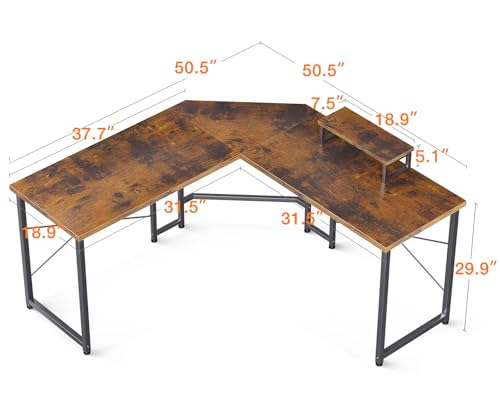 Casaottima L Shaped Gaming Desk With Monitor Stand thumb #2
