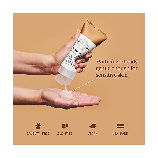 Botanic Tree Glycolic Acid Face Wash, Exfoliating Facial Cleanser and Scrub, 10% Glycolic Acid, AHA and Salicylic Acid, 6 fl. oz