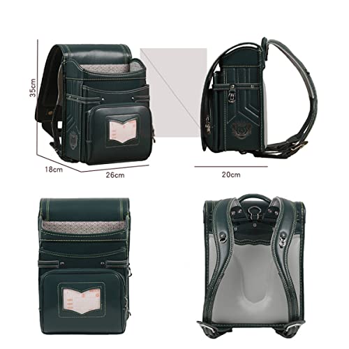 Randoseru Ransel backpack automatic Japanese school bag boys girls leather light weight Rain Cover(Brown)3