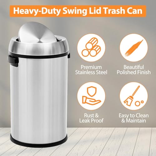 Caneca de basura comercial IDEALHOUSE 65L con tapa abatible miniatura 5