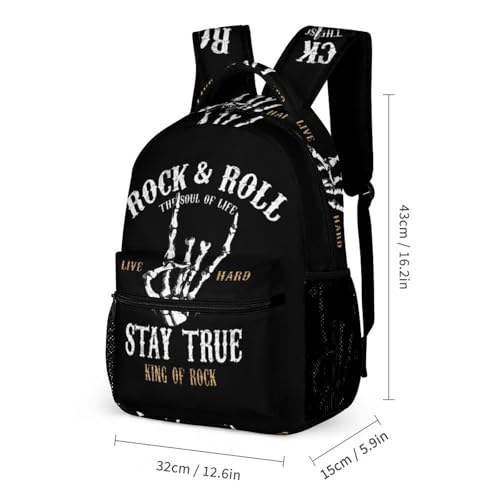 Rock&roll Cute Backpack Travel Daypack Lightweight Back Pack with Pockets2