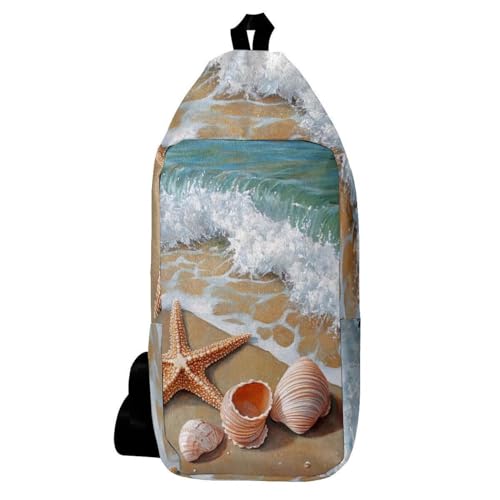 Sac à dos à bandoulière voyage randonnée homme femme motif coquillage