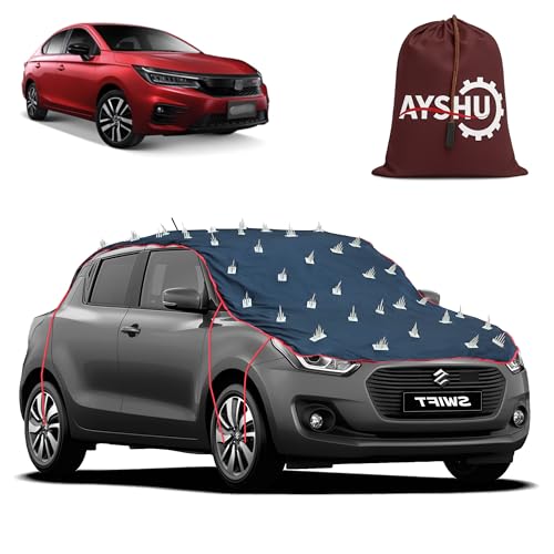 Image of AYSHU Water-Resistant Spike Car Cover for Honda City - Protects from Dogs, Monkeys, Dust, Sunlight & UV - Full Roof Universal Fit