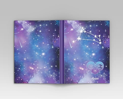 Image of AccuPrints A5 Premium Soft Bound Notebook Size 5.8 * 8.25 inches Diary for Girls and Women (144 Ruled Pages with planner, 80 GSM) (Aries zodiac signs)