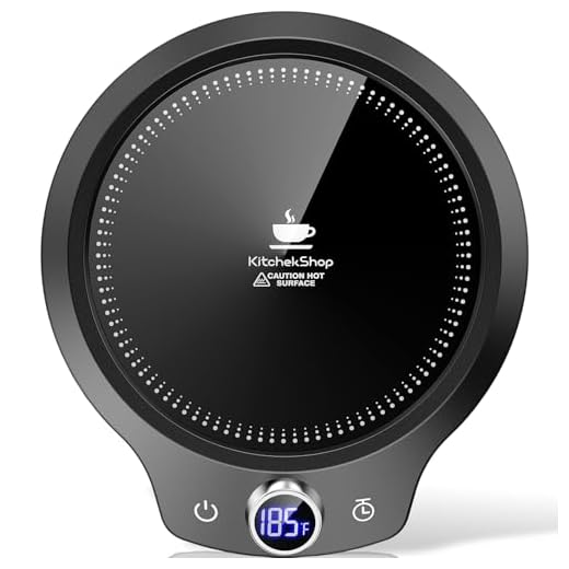 Fast Heating Mug Warmer - 4 Temp Settings & 1-12H Timer, Coffee Cup Warmer Plate for Desk Auto Shut Off, Ideal Beverage Warmer Gift for Coffee, Tea, Milk (Black)