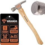 Wrango Tools 14oz Titanium Hammer - Smooth Face Framing Hammer with 38mm Diameter Pole & Curved 17
