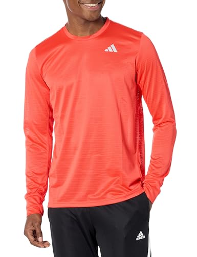 Image of adidas Men's Own The Run Long Sleeve T-Shirt, Bright Red, Medium