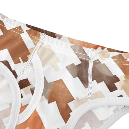 KLL Brown Houndstooth Toddler Boy Soft Briefs Breathable Undies4