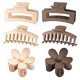 6 Pack Large Hair Claw Clips for Thick Thin Hair, 3 Styles Hair Claw Clips for Women Girls, 2 Flower