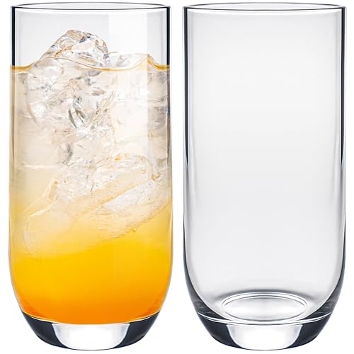 KONZEPT Gläser Set 6-teilig, Transparente 400ml Wassergläser Set, Ideal für Saft, Cocktails, Longdrinks, Eiskaffee, Hohe Londrinksgläser