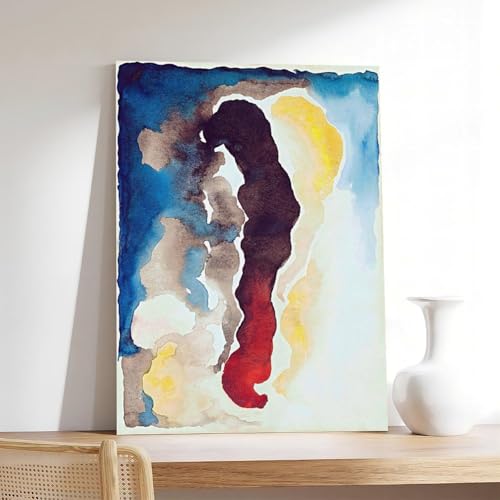 Portrait abstrait Georgia O'Keeffe grand tableau de bureau 61x91cm