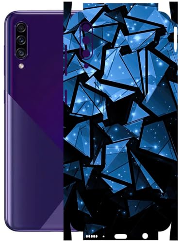 Image of AtOdds - Full Body Back Screen Guard Protector Film - Lamination Wrap Skin Sticker Compatible with Samsung Galaxy A30s | Scratchproof Matte Finish (Blue Crystals)