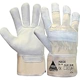 12 Paar Hase Safety Gloves Hage Leder-Arbeitshandschuhe, Gartenhandschuhe aus Qualitäts-Vollleder Größe XL (10)