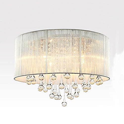 Lustre cristal lample suspendu éclairage de chandelier E14 led plafonnier tambour salon