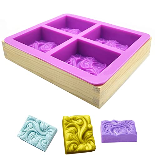 Dd-Life Flexible Rectangular Sea Wave Soap Silicone Mold Wood Box For Soap Making Supplies #TOP9