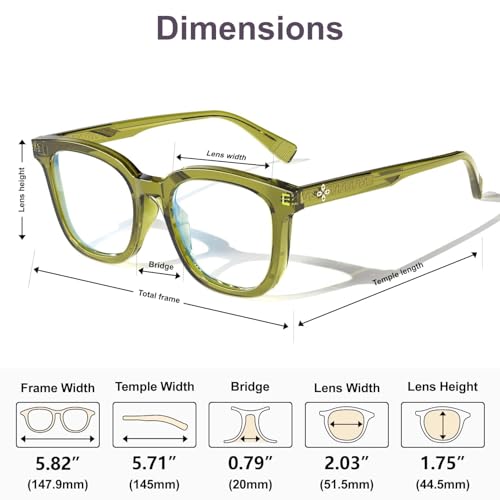 Image of VISOONE Square TR90 Lightweight Anti Glare UV400 Gaming Computer Glasses | 99% Digital Screen Filter Non-Prescription Clear Lens Oversized Frame Trendy Fashion Blue Light Blocking Women Men NOE