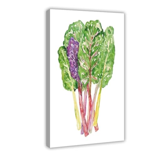 Poster bette à carde aquarelle pour déco de cuisine moderne 40x60 cm