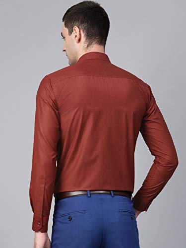 Image of MANQ Men's Regular Fit Cotton Formal Shirt, Full Sleeves, Spread Collar, Button-Down, Office, Business & Casual Wear