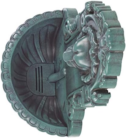 GardenKraft 13340 Lion Head Water Feature/Wall Mounted Water Fountain/Doubles As Bird Bath/Verdigris Metal Effect / 66cm x 40.5cm