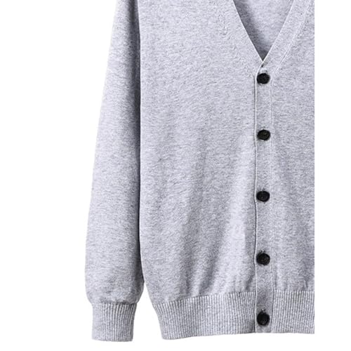 Mens Casual Soft Comfortable Sweater Ribbed Hem Cuff Cardigan Button Lightweight V-Shaped Topcoat 13