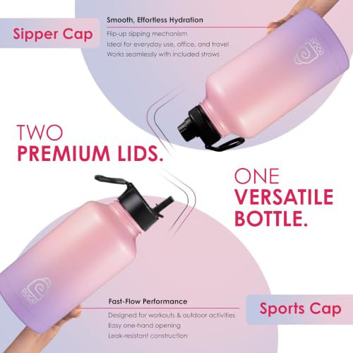 Image of DOCAT Water Bottle 1 Litre, Stainless Steel Sipper Water Bottle, Leak Proof Lid, Rust Proof, 24 Hours Hot and Cold Thermosteel Vacuum Insulated Water Bottle for Travel, Home, Gym, Office