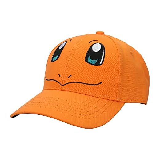 Pokemon Charmander Big Face Men’s Orange Baseball Cap