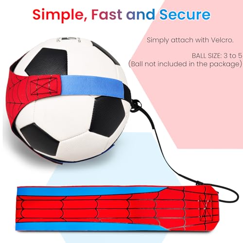Soccer Trainer Adjustable Waist Belt - Football Training Equipment Aid for Ball Control, Passing & Shooting, Kick Throw Trainer Solo Practice Volleyball, Rugby for Kids Adults at Home (Red)