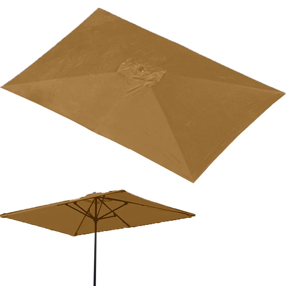 Repuesto de lona para sombrilla rectangular 3x1,9 m que soluciona telas rotas de 6 varillas