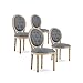 INTENSE DECO Lot de 4 chaises médaillon capitonnées Louis XVI Tissu Gris