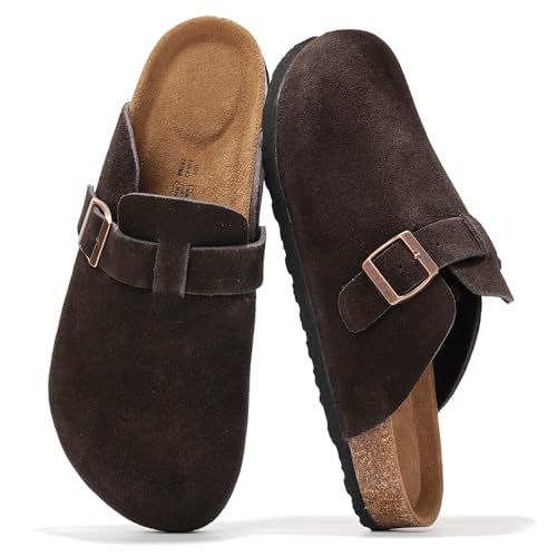 Project Cloud Mens Clogs - 100% Full Grain Genuine Leather Clogs for Men with Memory Foam Insole and...