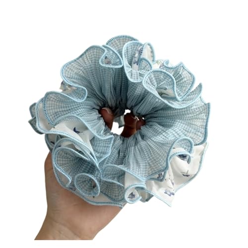 Chouchou cheveux haute élasticité bleu pour un maintien anti-glisse