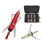 Qualisure Broadheads 100 Grain Beast Broadheads – Crossbow Broadheads with 0.35″ Leading Edge & 2″ Cutting Diameter, Razor Sharp Hunting Broadheads