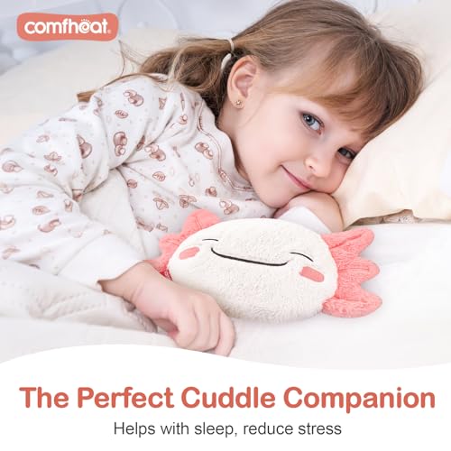 Image of Cute Axolotl Microwave Heating Pad for Pain Relief, Unscented Microwavable Heating Pads for Cramps, Neck Shoulder, Muscles, Natural Moist Heat Pack with Washable Cover