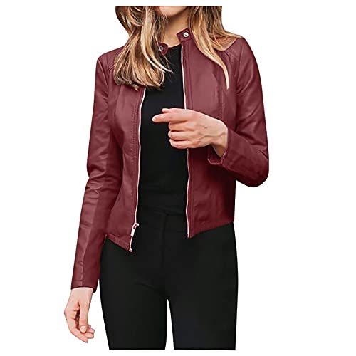SANFASHION - Jersey de punto para mujer, de manga larga, cálido, para ratón, chic, laca de cardigan Tops para exterior, color liso Z8* Violet S