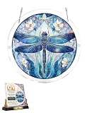Wisechic Acrylic Jigsaw Puzzle Suncatcher Kit Sun Catcher Carved Eagle Stained Glass Attrape Soleil 7.9in/20cm Window Hanging Ornament for Doors Garden and Birthday Gift (A)