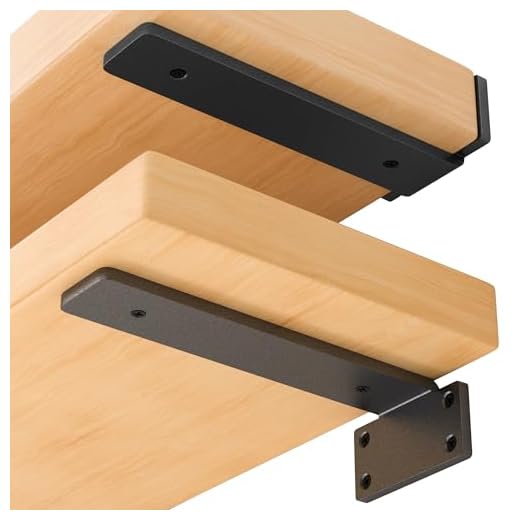 Heavy Duty Shelf Brackets 8 inch (1/5") Thick, 6 Pack Floating Hidden Shelf Brackets, Rustic Industrial Shelf Brackets with Modern Iron Finish