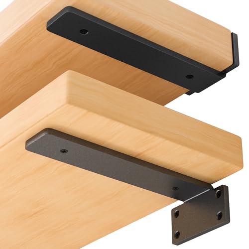 6 Pack Floating Shelf Bracket 8 Inch, Heavy Duty Hidden L Brackets, DIY Rustic Industrial Shelf...