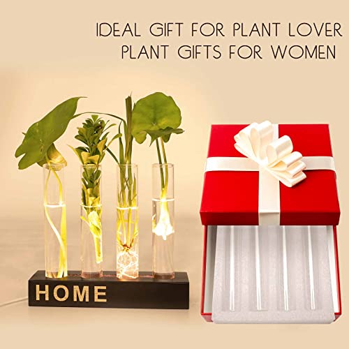 Eslmoc Plant Gifts Led Propagation Stations & Grow Lights, 4-Pack Set Test Tube Propagation Stations Planters For Hydroponics Plant, Ideal For Office Decorations, Plant Gifts For Women #TOP5