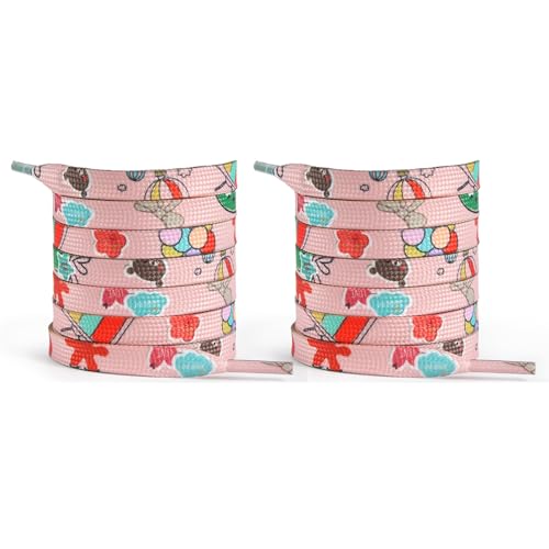 [Psdndeww] Zapatos planos de poliéster 100 cm patrón de dibujos animados diseño antideslizante cordones coloridos para deportes casuales, B, L~XL A