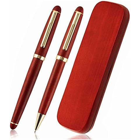BG247 Rosewood Ballpoint 2 Pens Writing Set with Rosewood Pen Gift Box Set - Elegant Fancy Nice Gift Pen Set for Signature Executive Business Office Supplies Cover