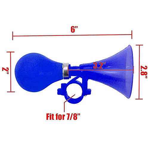 Modengzhe Buzina de ar ABS azul para ciclos infantis, buzina de palhaço engraçada de plástico com lâ