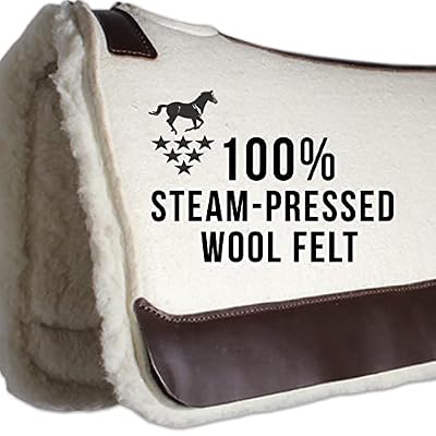 Professional's Choice 100% Steam-Pressed Saddle Pad | Wither Relief and Helps to Protect Against Pressure Points | Soft Fleece Bottom | 31 x 32 | 1 1/4 Felt | Tan
